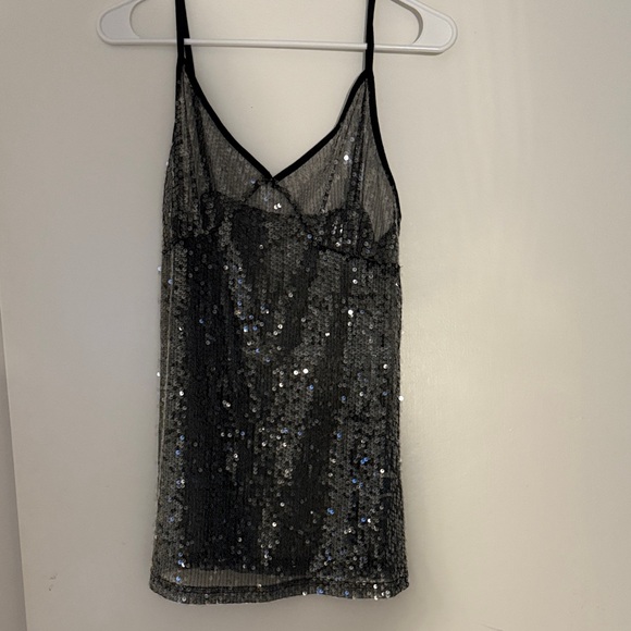 Black Sequin Tank Top - Picture 1 of 1